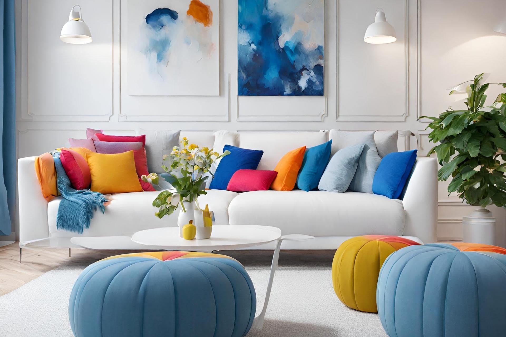 Salon tendance coloré